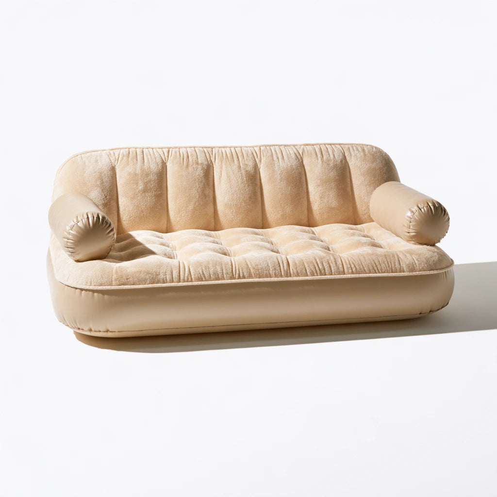 Canapé gonflable aux lignes épurées, coloris beige