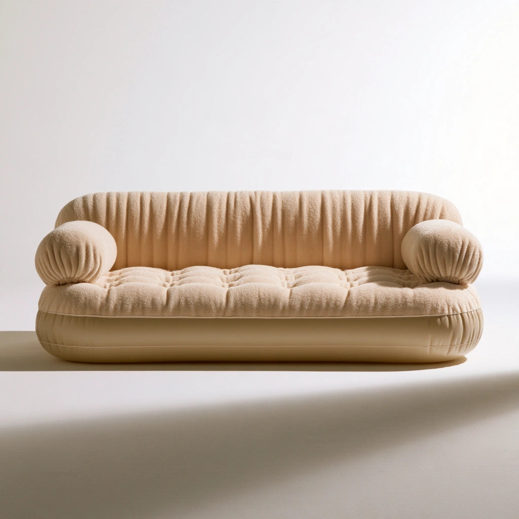 Canapé gonflable aux lignes épurées, coloris beige