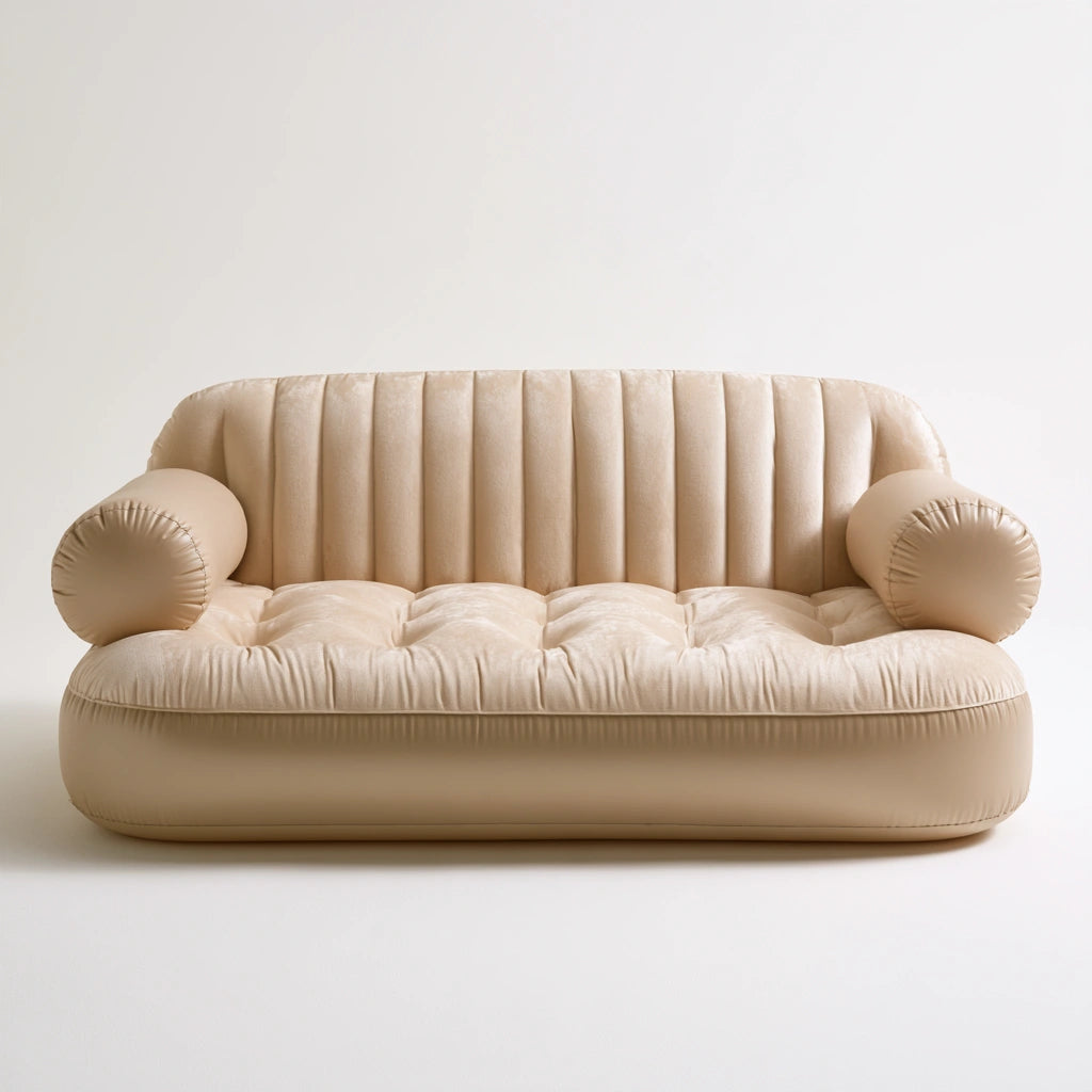Canapé gonflable aux lignes épurées, coloris beige