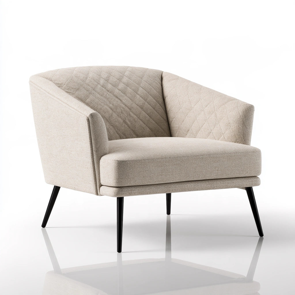 Fauteuil d'appoint aux lignes épurées, coloris beige