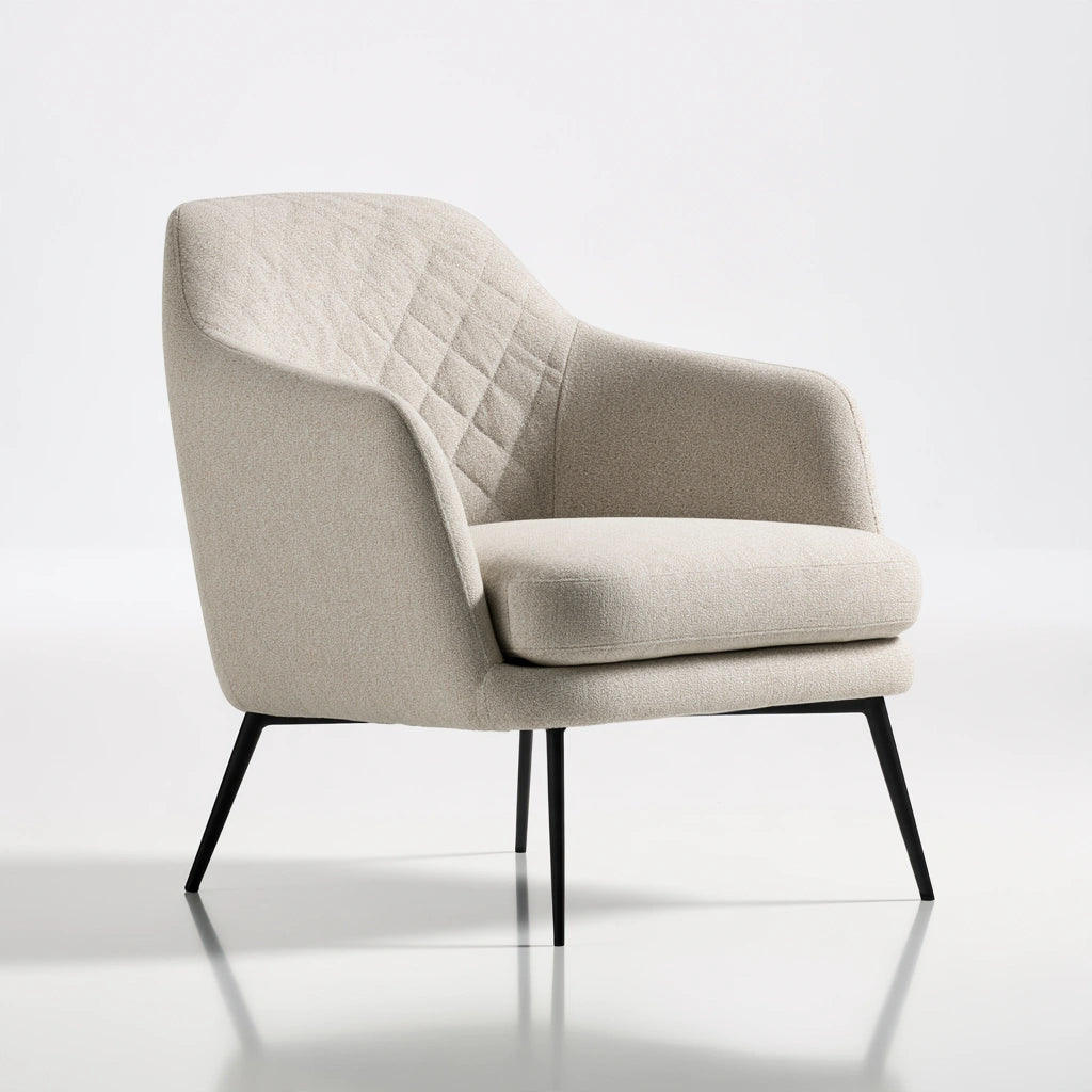Fauteuil d'appoint aux lignes épurées, coloris beige