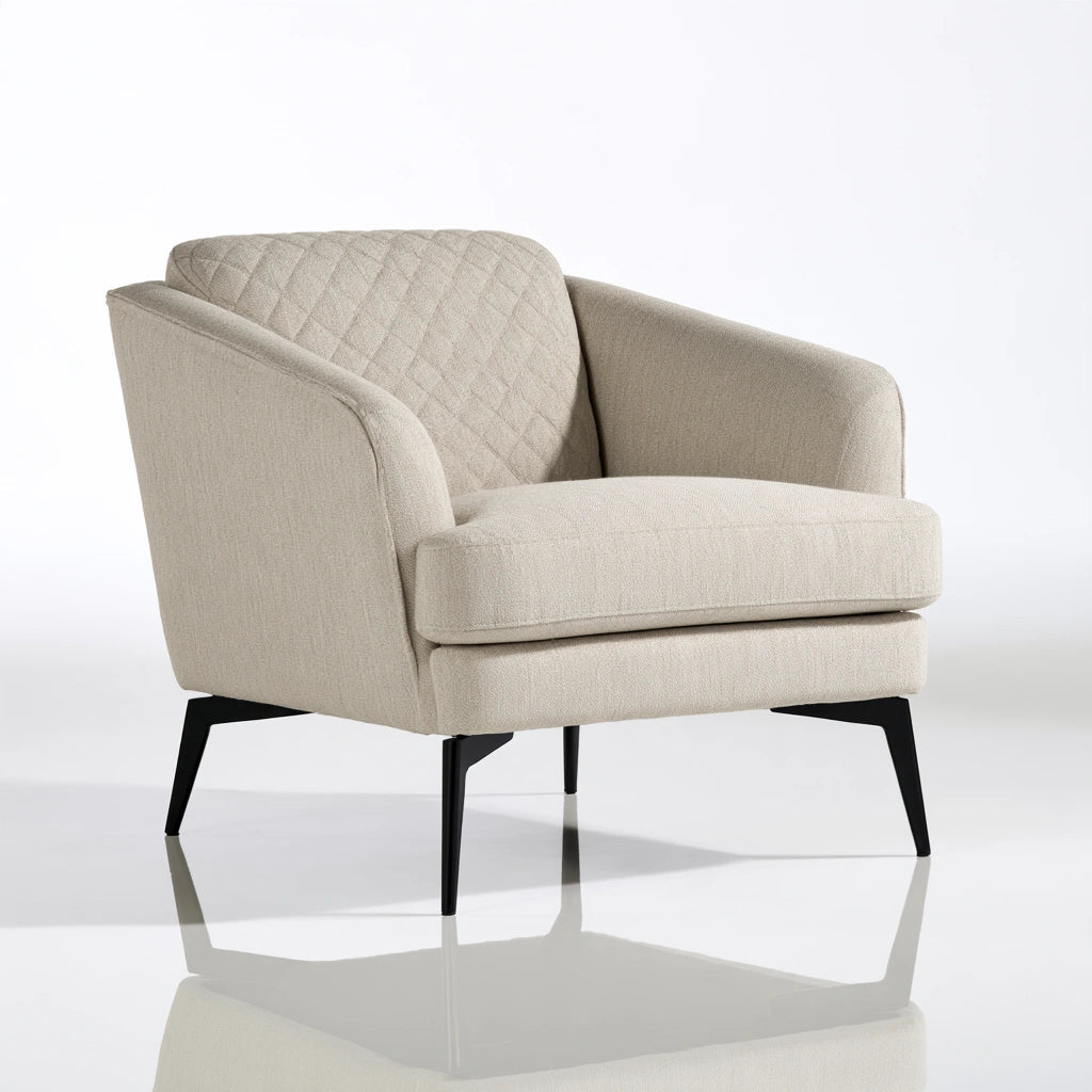 Fauteuil d'appoint aux lignes épurées, coloris beige