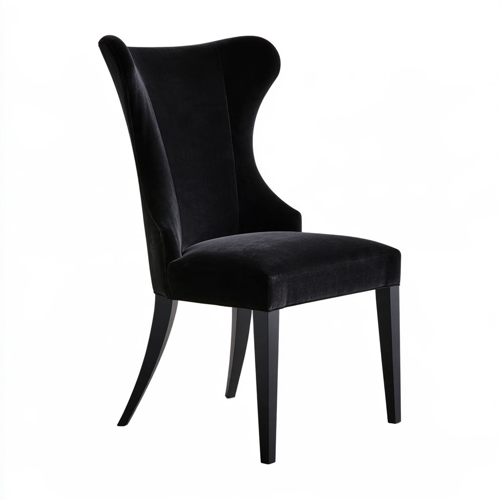 Chaise de salle à manger aux lignes épurées, coloris noir et blanc