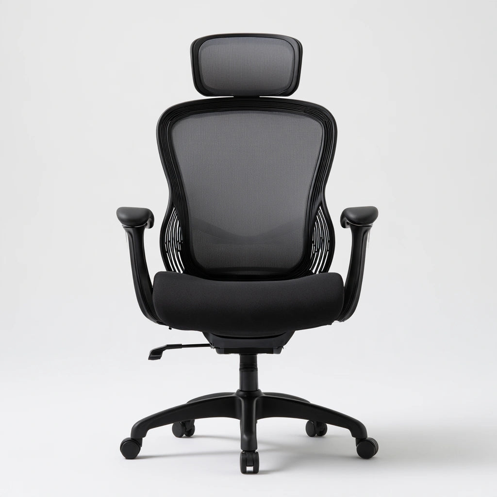 Fauteuil de bureau ergonomique aux lignes épurées, coloris noir