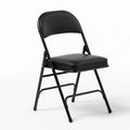 Chaise pliante aux lignes épurées, coloris noir