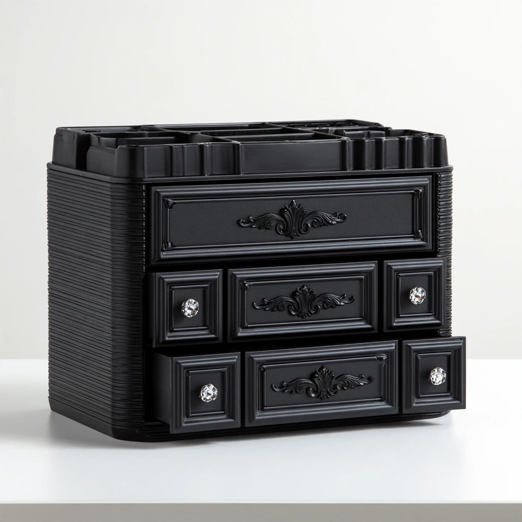 Organiseur de rangement en plastique, coloris noir