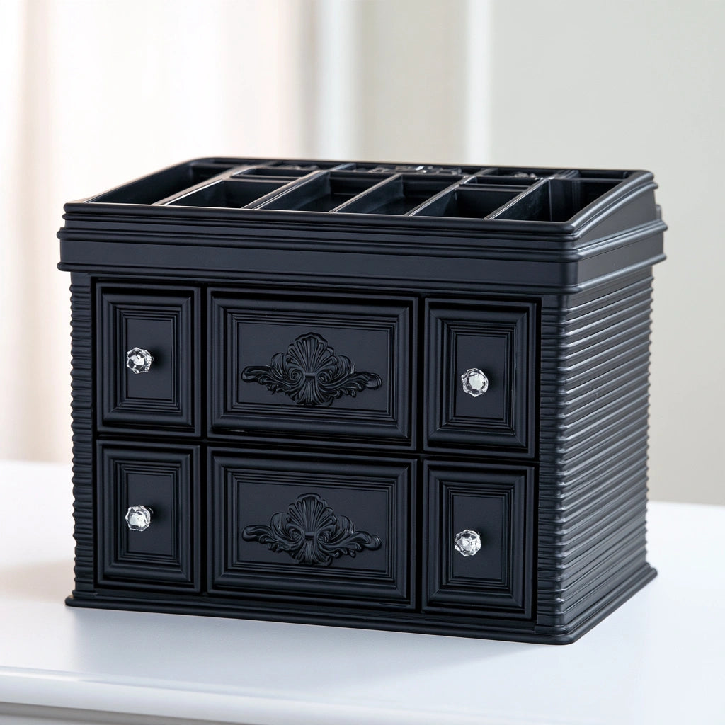 Organiseur de rangement en plastique, coloris noir