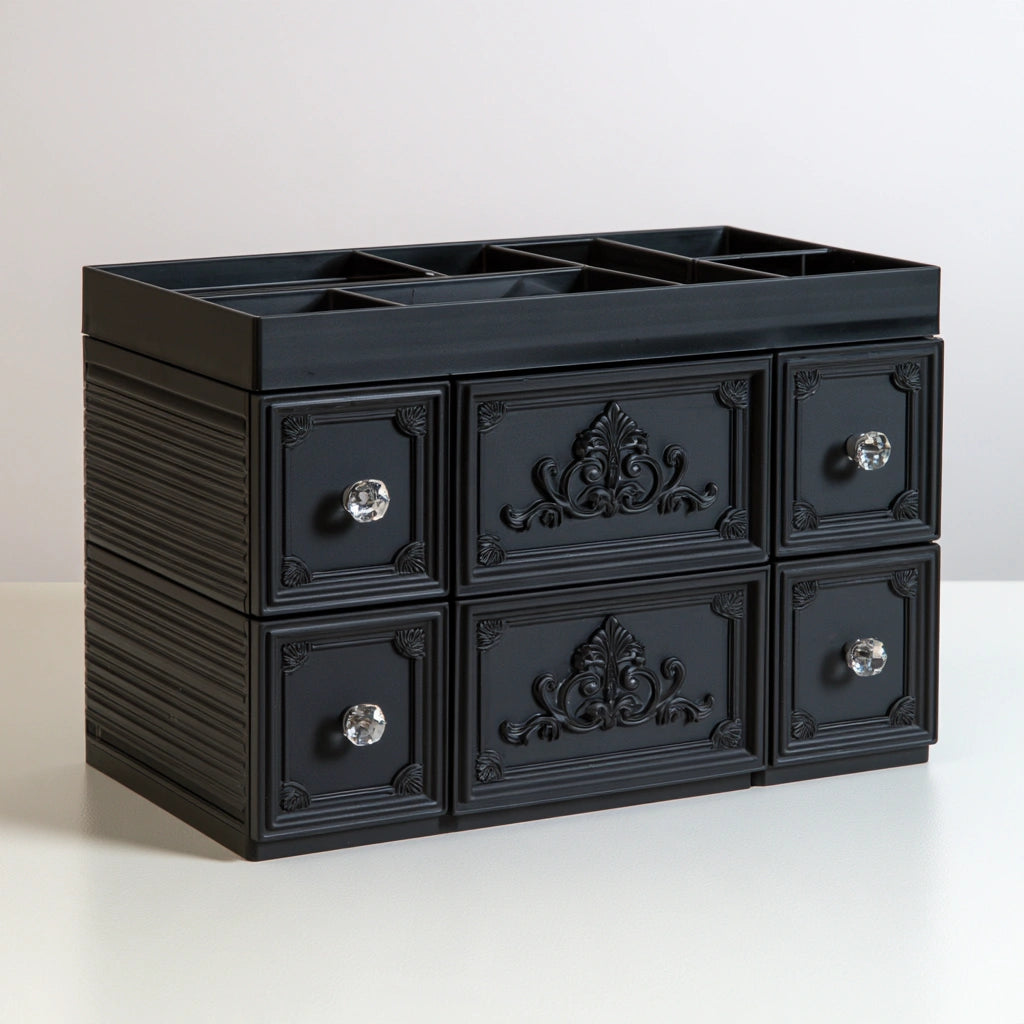 Organiseur de rangement en plastique, coloris noir