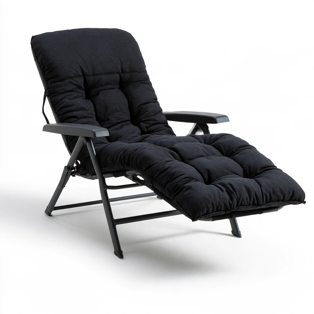 Fauteuil relax inclinable aux lignes épurées, coloris noir