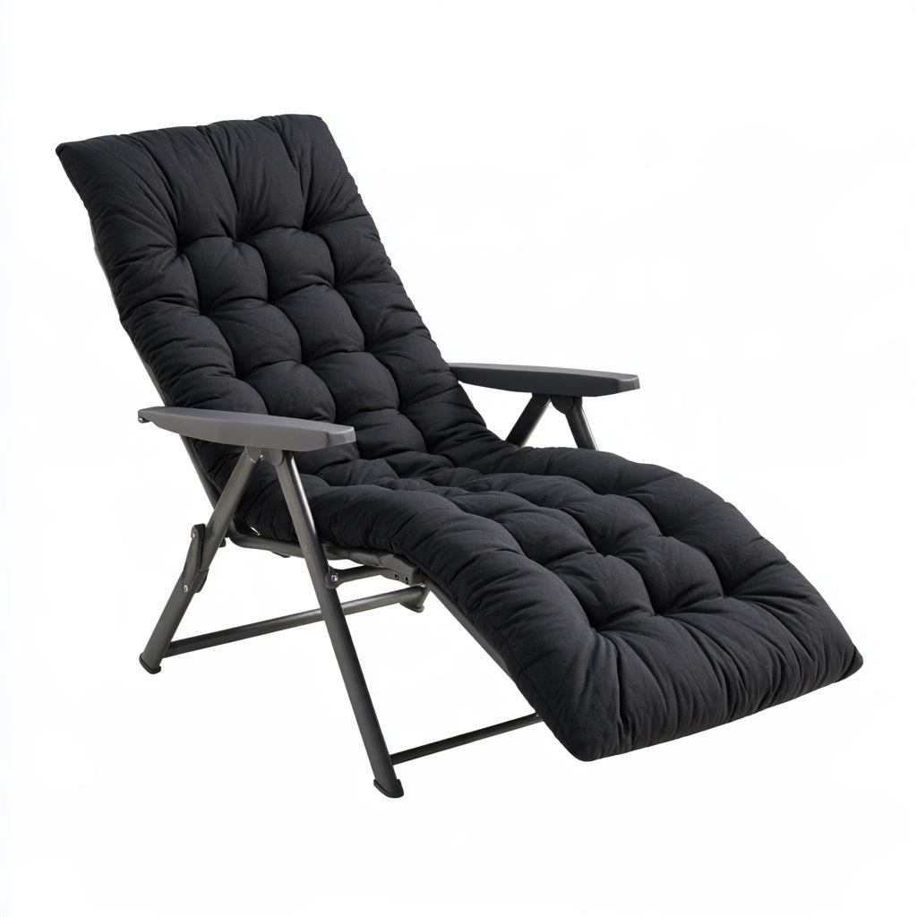 Fauteuil relax inclinable aux lignes épurées, coloris noir