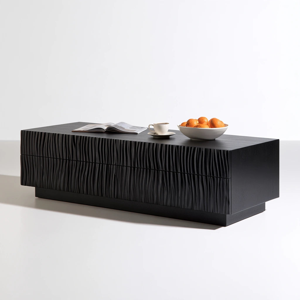 Table basse en bois, coloris noir